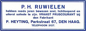 PH-advertentie Hogenkamp 1916